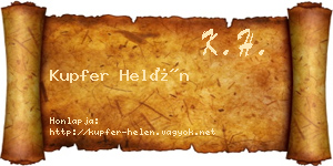 Kupfer Helén névjegykártya