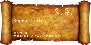 Kupfer Helén névjegykártya